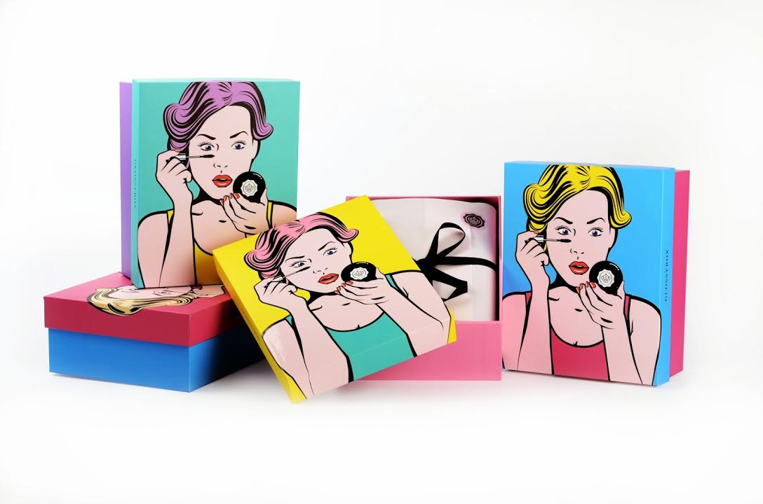 The April 2015 GLOSSYBOX featuring a special pop art design.