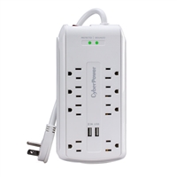8OL Surge Protector 2700J 2-port USB 2.1A 6ft cord by CyberPower Systems