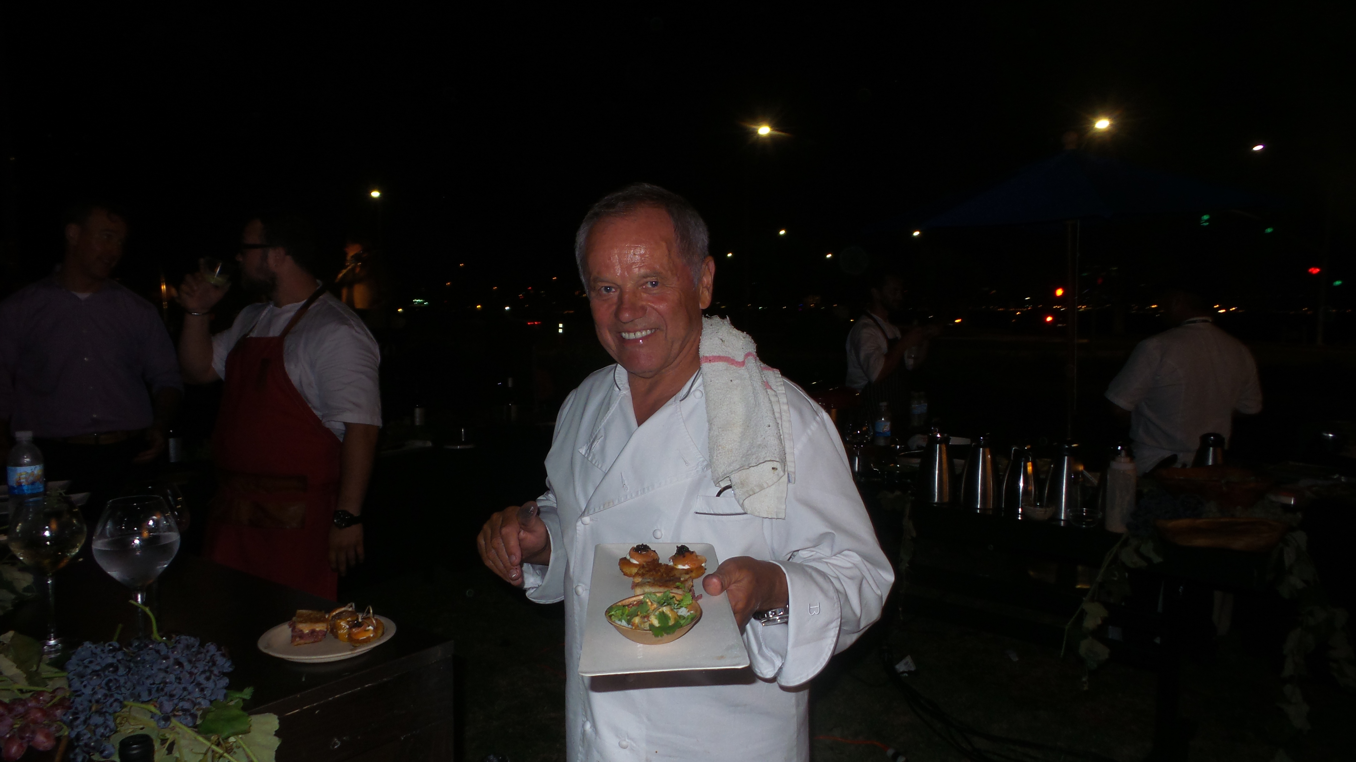 Wolfgang Puck prepared appetizers to paid with his four new varietals featured at the event