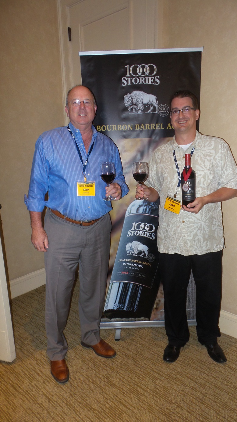 From left: Kevin Gorgen, Director of Chains, and Chris Tomandl, VP of Retail Chains, Fetzer Vineyards, winner of Attendees' C