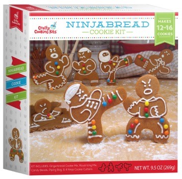 Gingerbread cookie mix, icing, candy beads & cookie cutters. Makes 12-16 gingerbread ninjas by Brand Castle
