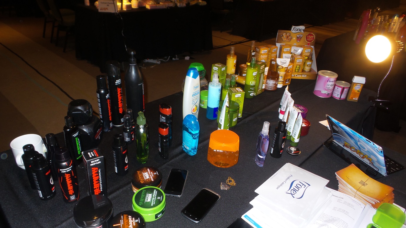 Some of the HBC products on display at the pavilion.