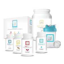The Shapeology Kickstarter bundle packages several related products together under the weight loss theme. It includes a 15 Day Cleanse, 24/7 Weight Loss Kit, Lean Protein, a Bulu Box Blender Bottle plus a quick reference guide for using these products together. 
