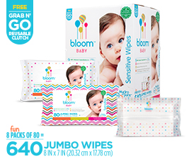 bloom BABY™ sensitive baby wipes by U.S. Nonwovens
