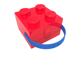 Classic LEGO Brick made into sturdy fun lunch box with handle by Room Copenhagen, Inc.