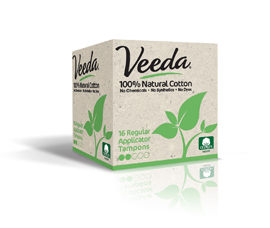 Veeda 100% Natural Tampon with Plastic Applicator by Naturalena Brands Inc.