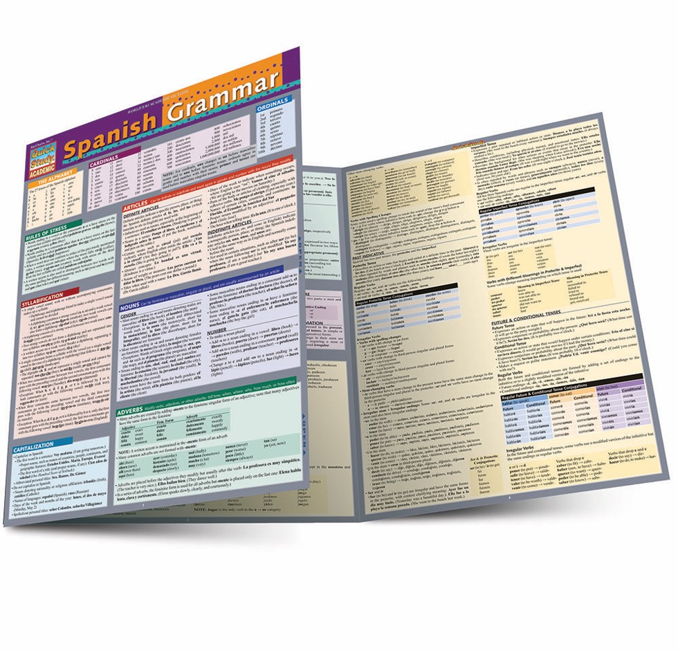 Spanish Grammar Quickstudy Guide by BarCharts