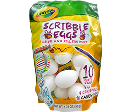 Crayola Scribble Eggs Bag w/Crayons & Smarties by Bee International