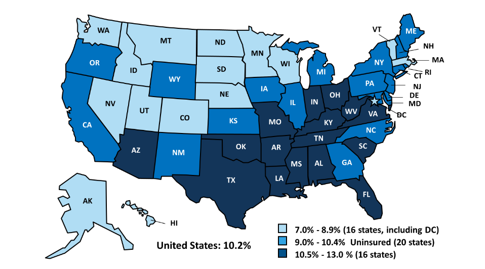 Image B: *CDC 2012 (Map via kff.org)