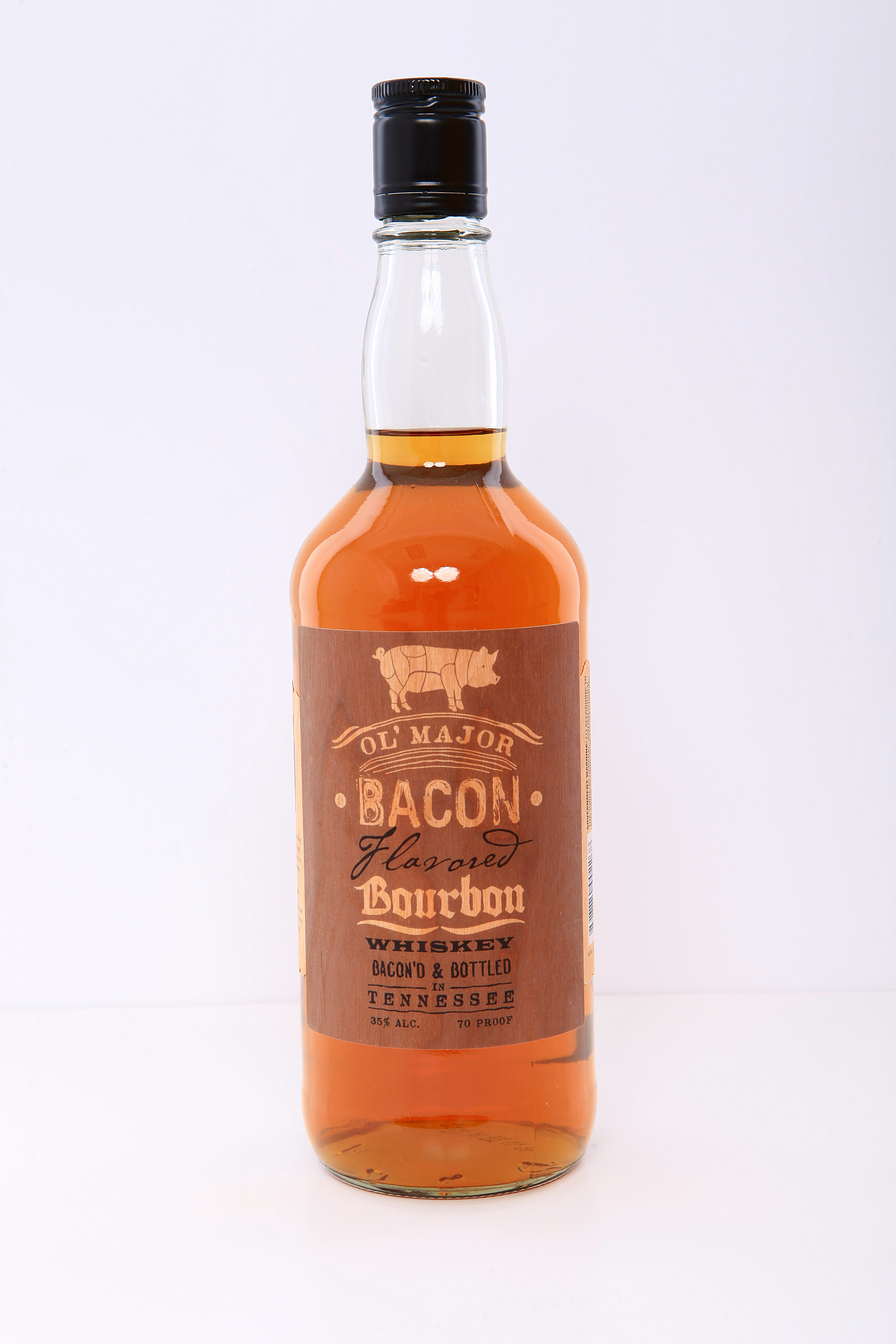 Ol’ Major, gold medal bourbon made with real bacon by Branded Spirit USA