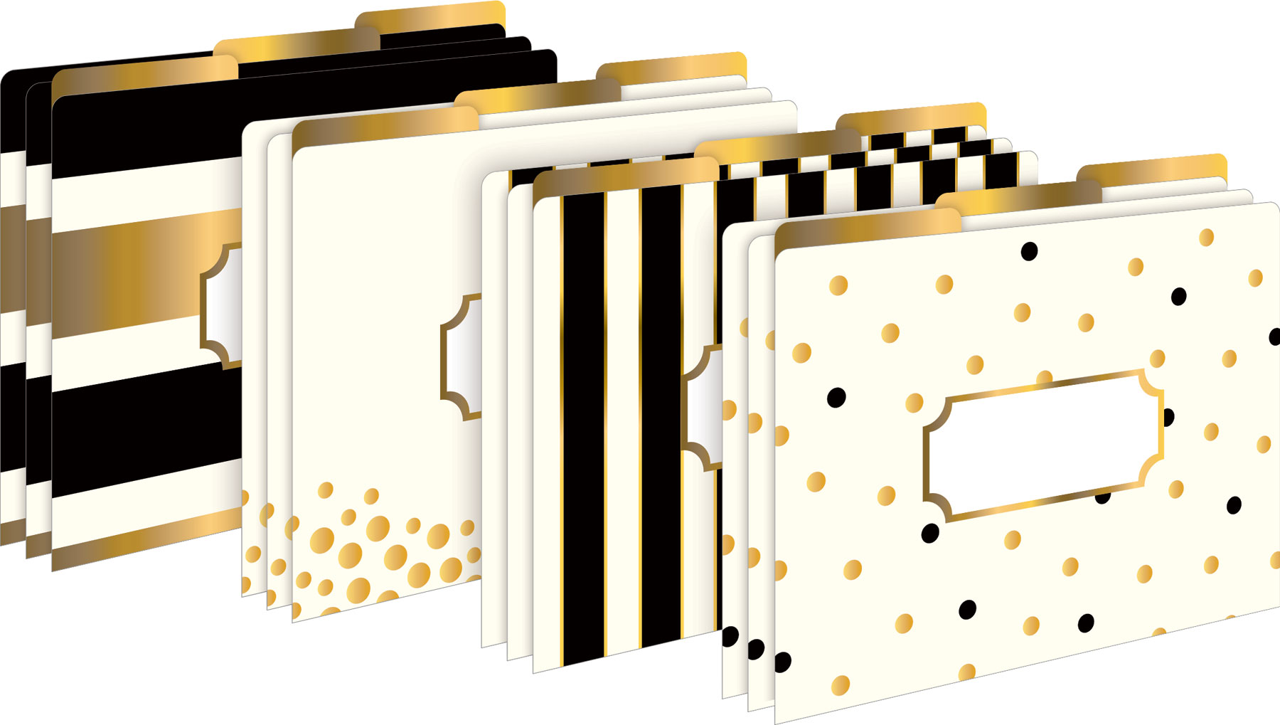 24k Gold Letter-Sized File Folders - Set of 12 by Barker Creek Publishing, Inc.