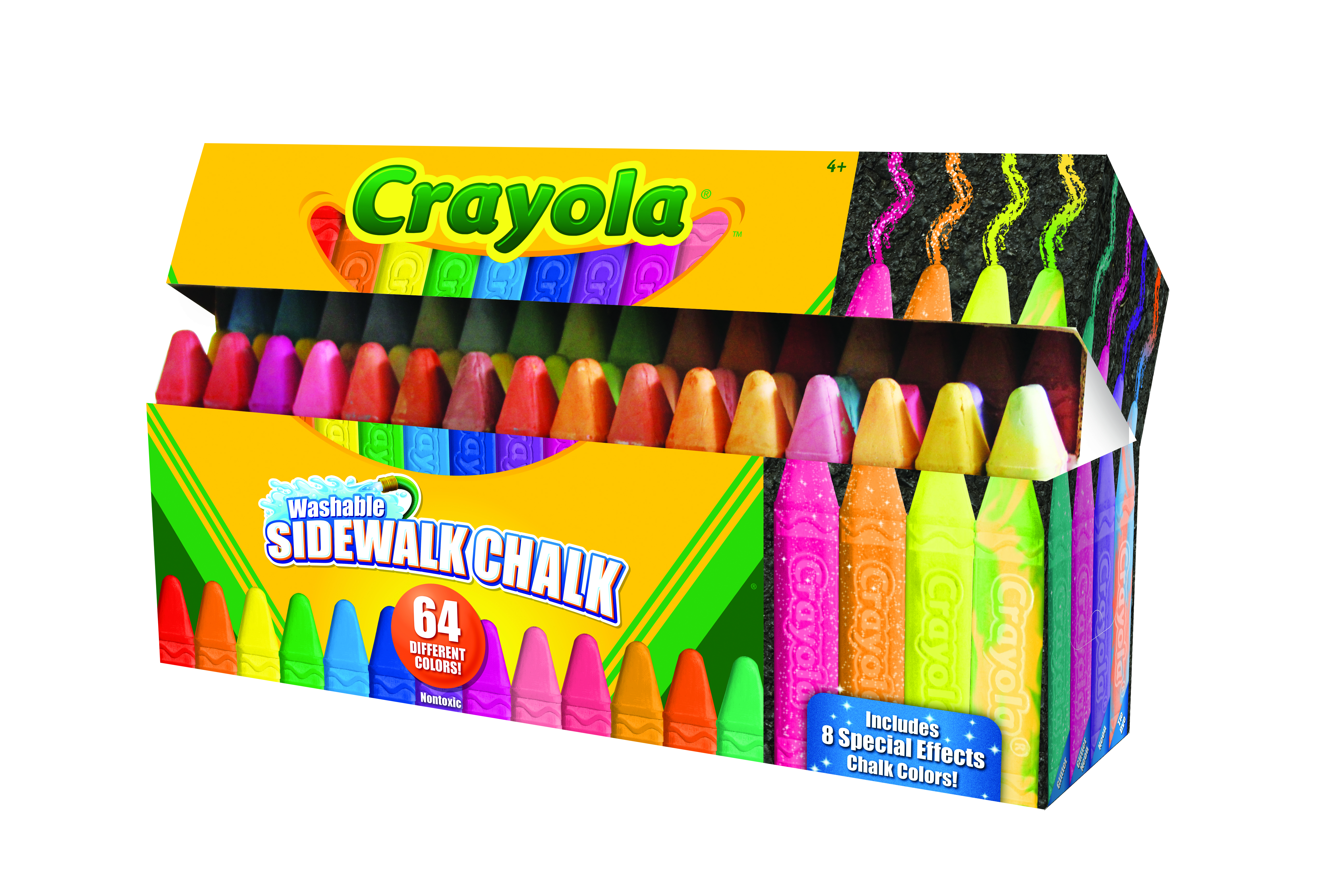 64 Count Sidewalk Chalk. Washable sidewalk chalk now available in 64 unique colors by Crayola, LLC.