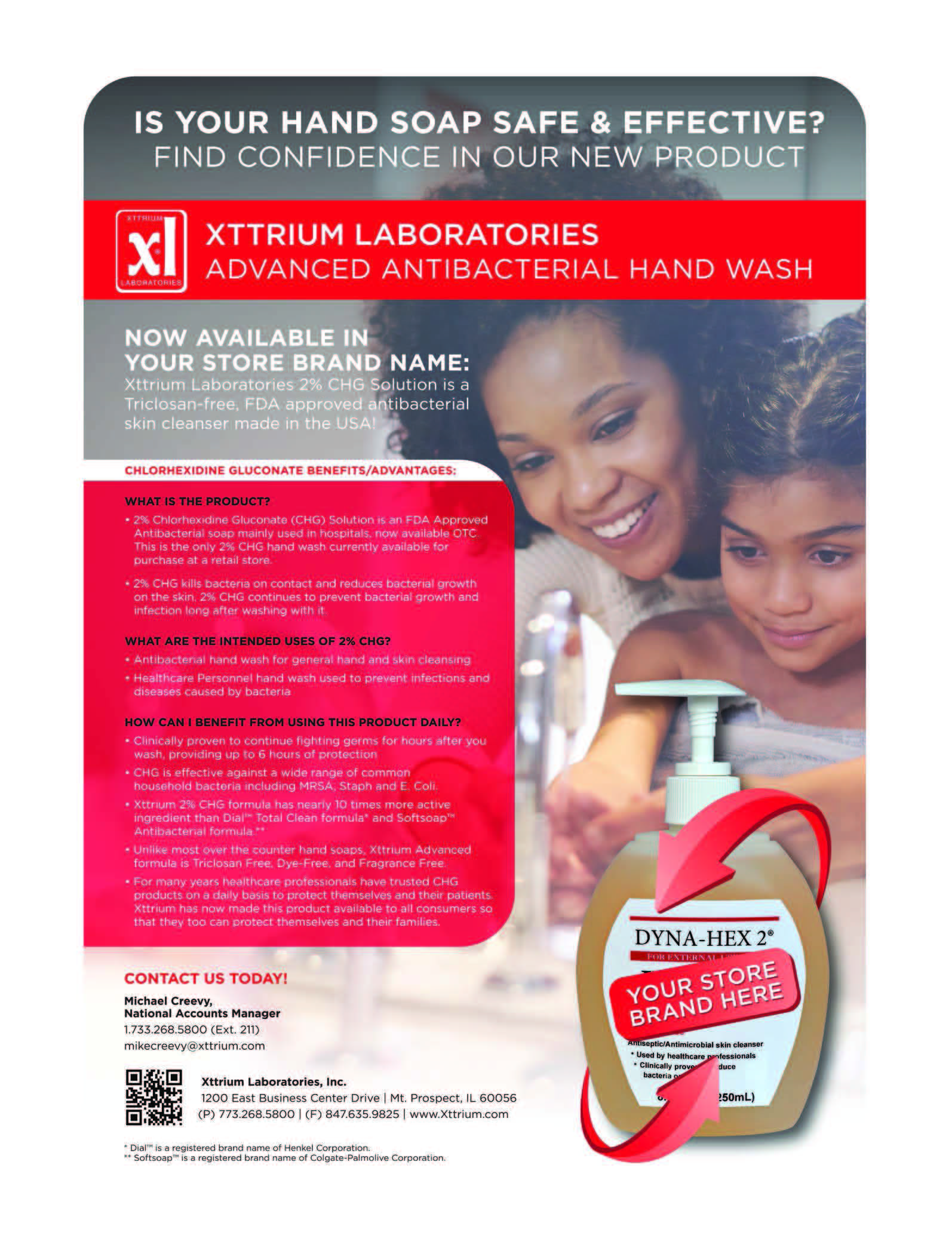 Advanced Antibacterial Hand Soap with 2% Chlorhexidine by Xttrium Laboratories, Inc