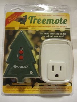 The Treemote is a remote switch in the shape of a Christmas tree for turning your Christmas lights on and off by Treemote