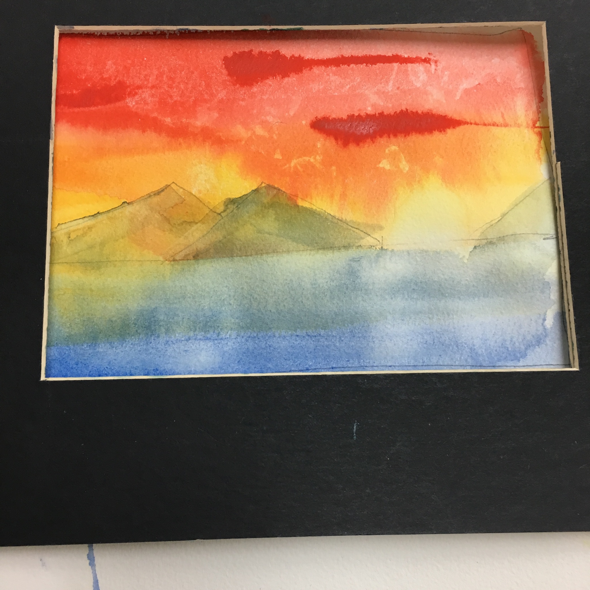 Here is one from a class exercise -- a sunrise (or sunset, could be either)