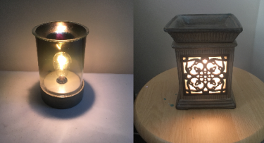 Two of the scented wax warmers I have in my apartment