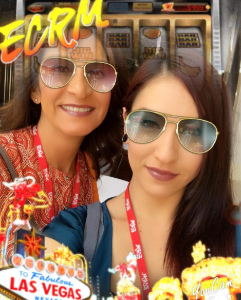 Beauty Store Management's Maria (left) and Dominique Rush won the ECRM-YouCam selfie contest at the EPPS