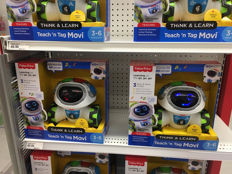 Target's toy endcaps feature interactive toys that grab attention